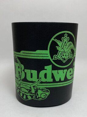 Budweiser Beer Foam Beverage Can Insulator 1990s RARE Iguana Print